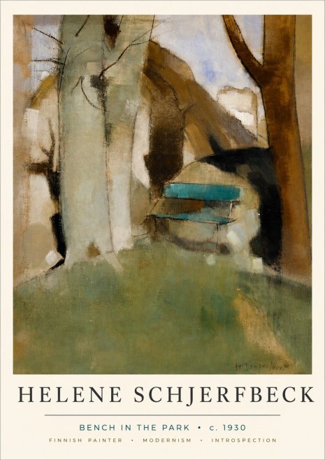 Helene Schjerfbeck Bench in the Park No4 - Affiche