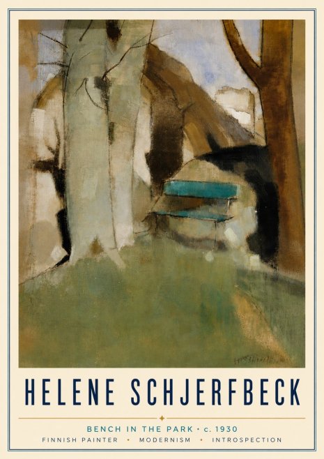 Helene Schjerfbeck Bench in the Park No6 - Affiche