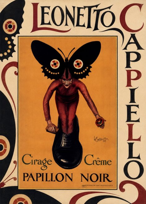 Leonetto Cappiello Cirage Crème Papillon Noir No3 - Affiche