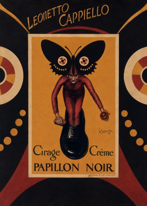 Leonetto Cappiello Cirage Crème Papillon Noir No6 - Affiche