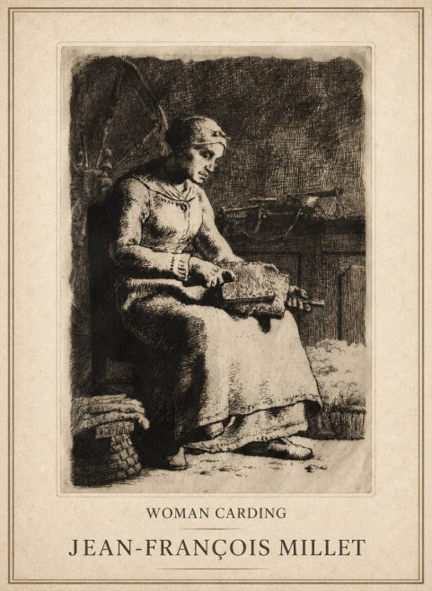 Jean-François Millet Woman Carding No1 - Affiche