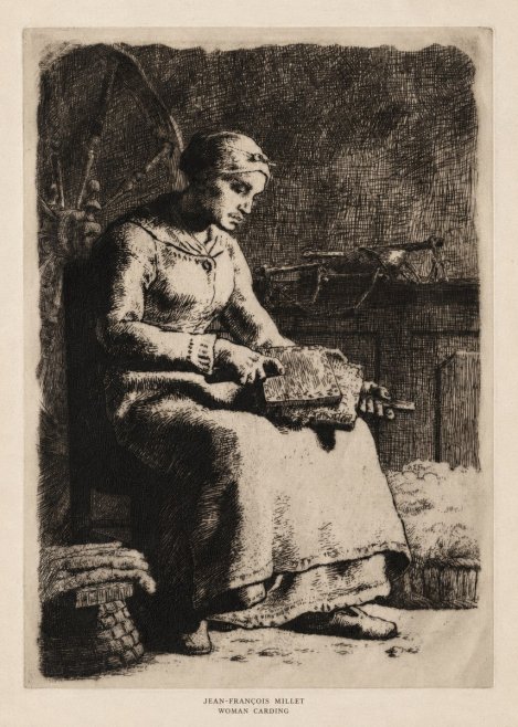 Jean-François Millet Woman Carding No5 - Affiche