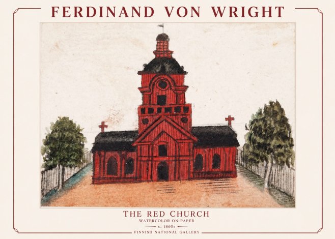 Ferdinand von Wright The Red Church No1 - Affiche