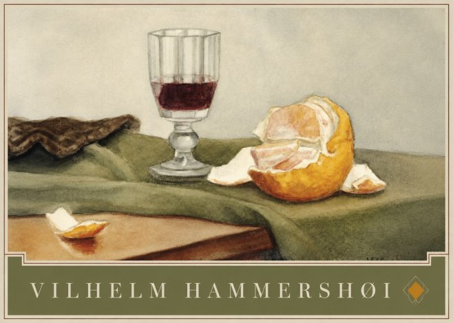 Vilhelm Hammershøi Still Life with Wine Glass and Orange No4 - Affiche