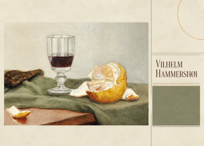 Vilhelm Hammershøi Still Life with Wine Glass and Orange No5 - Affiche
