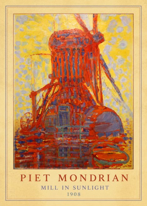 Piet Mondrian Mill in Sunlight No3 - Affiche