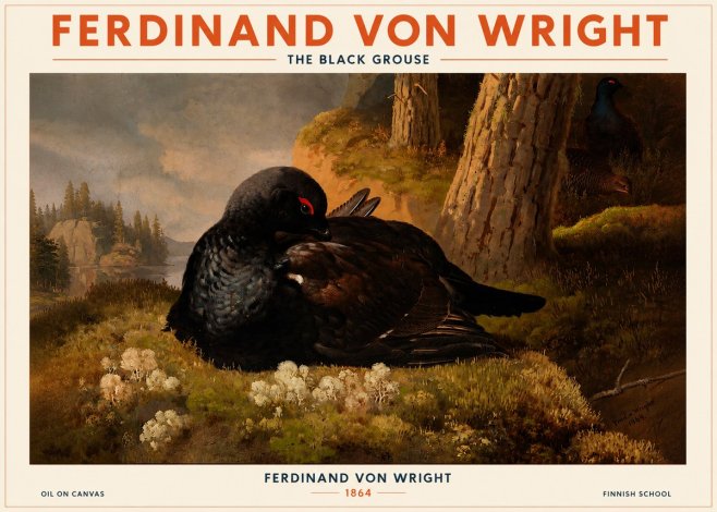 Ferdinand von Wright The Black Grouse No2 - Affiche