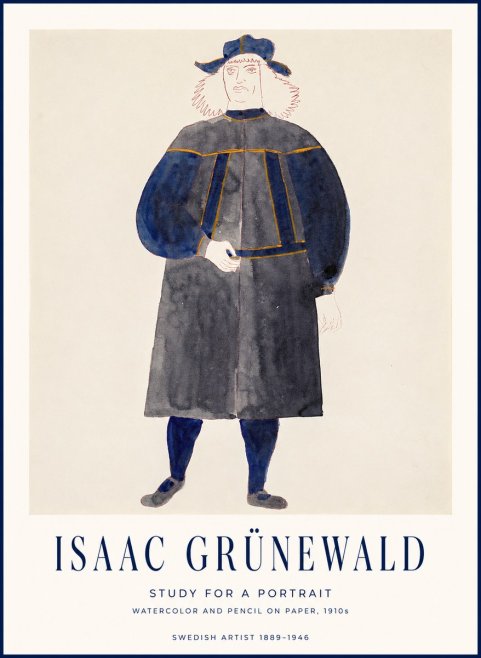 Isaac Grünewald Study for a Portrait No1 - Affiche