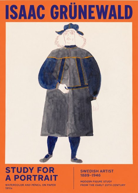 Isaac Grünewald Study for a Portrait No2 - Affiche