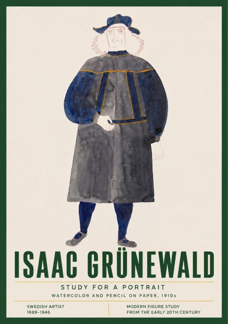 Isaac Grünewald Study for a Portrait No4 - Affiche