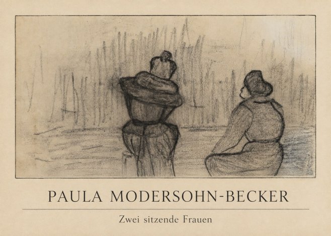 Paula Modersohn-Becker Zwei Sitzende Frauen No1 - Affiche