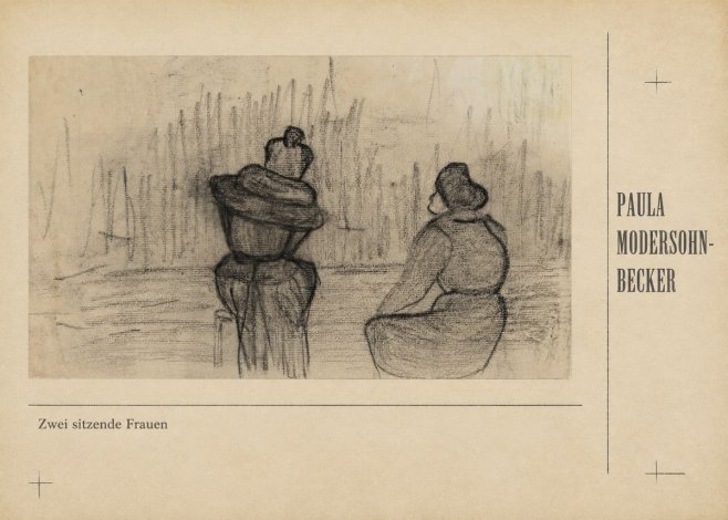 Paula Modersohn-Becker Zwei Sitzende Frauen No5 - Affiche