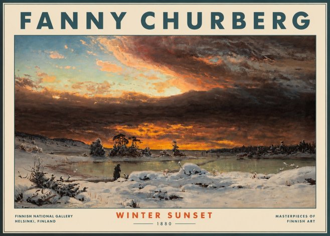 Fanny Churberg Winter Sunset No3 - Affiche