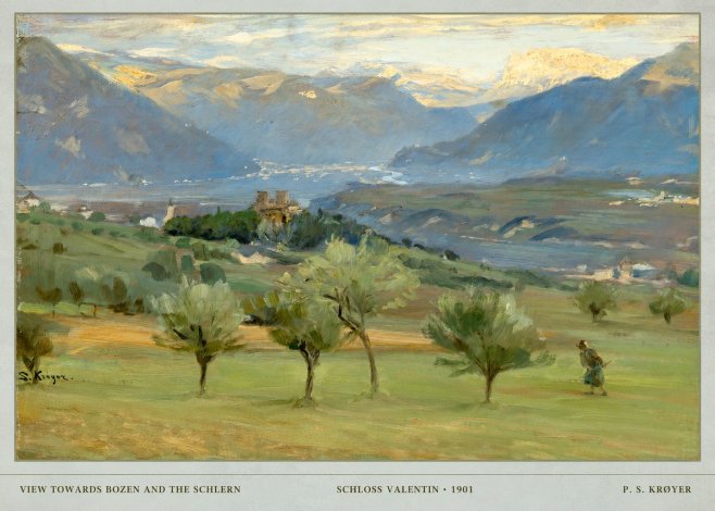 P.S. Krøyer View Towards Bozen and the Schlern No5 - Affiche