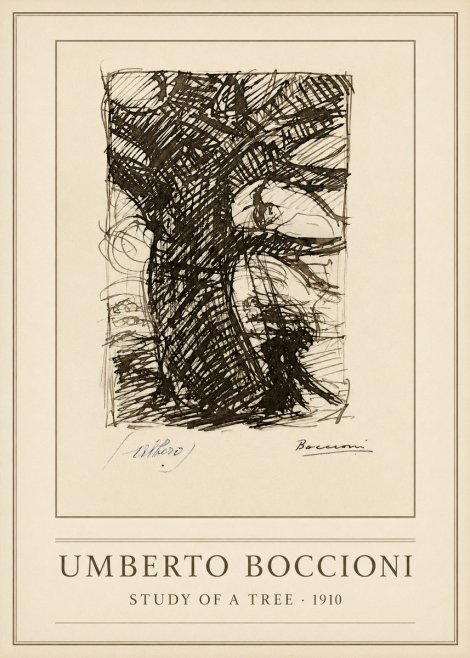 Umberto Boccioni Study of a Tree No1 - Affiche
