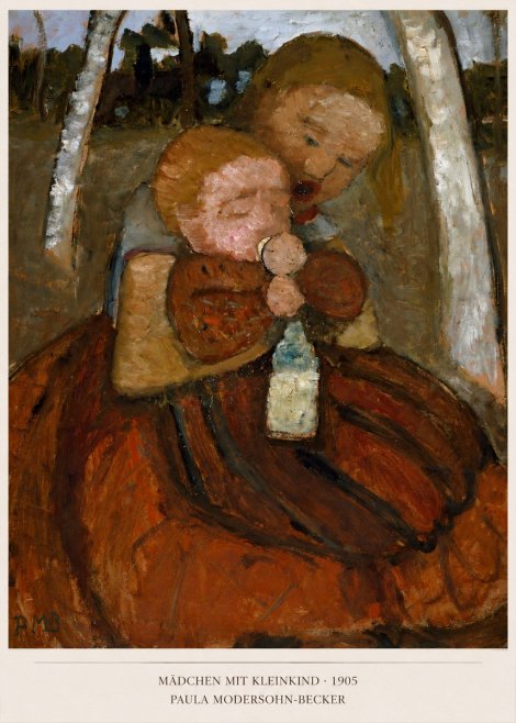 Paula Modersohn-Becker Mädchen Mit Kleinkind I No5 - Affiche