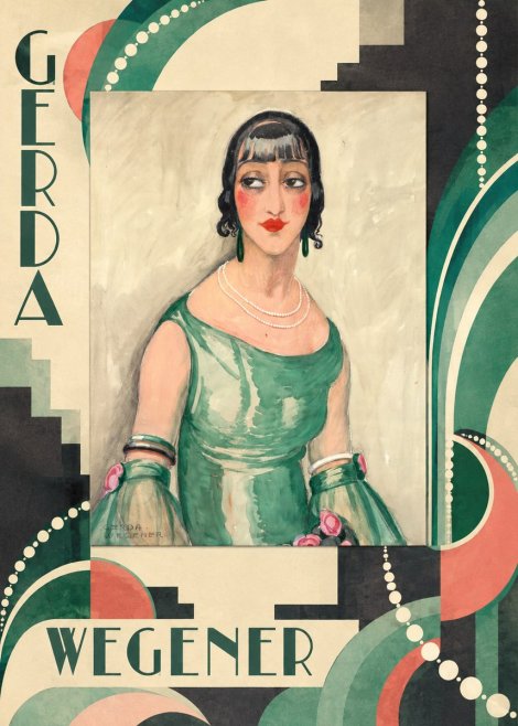 Gerda Wegener Portrait of a Woman in Green Dress No4 - Affiche