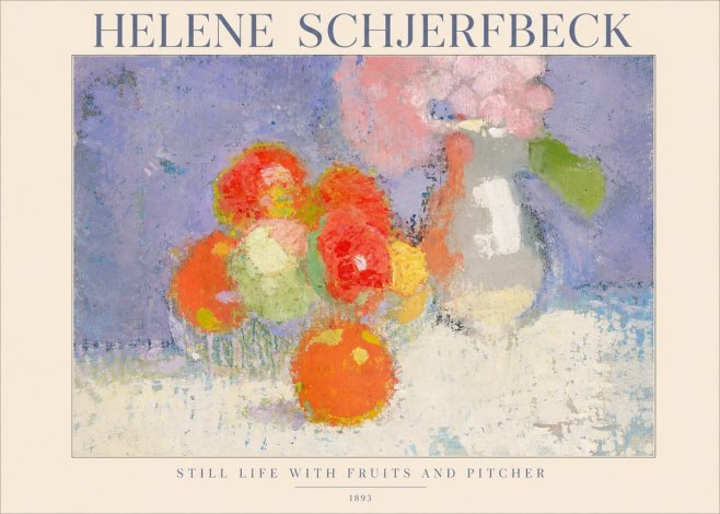 Helene Schjerfbeck Still Life with Fruits and Pitcher No1 - Affiche