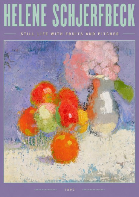 Helene Schjerfbeck Still Life with Fruits and Pitcher No3 - Affiche