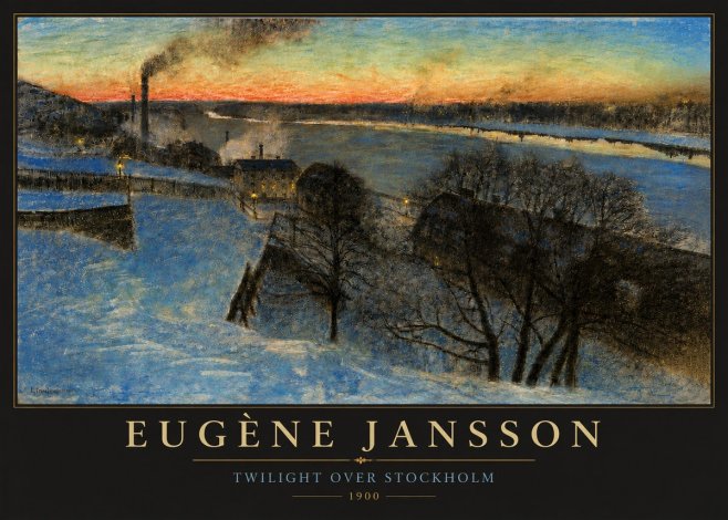 Eugène Jansson Twilight over Stockholm No3 - Affiche