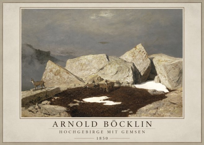 Arnold Böcklin Hochgebirge Mit Gemsen No1 - Affiche
