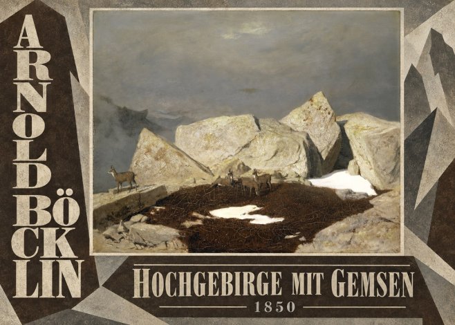 Arnold Böcklin Hochgebirge Mit Gemsen No5 - Affiche