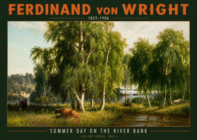 Ferdinand von Wright Summer Day on the River Bank No2 - Affiche