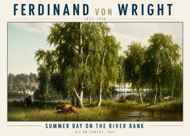 Ferdinand von Wright Summer Day on the River Bank No3 - Affiche