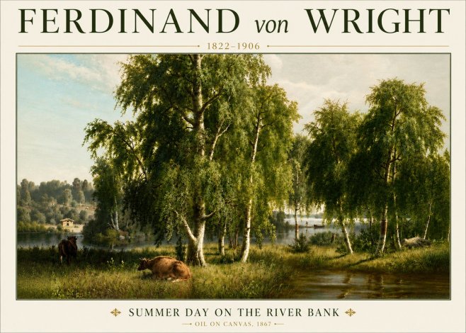 Ferdinand von Wright Summer Day on the River Bank No4 - Affiche
