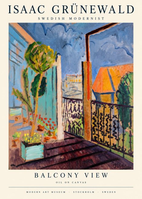 Isaac Grünewald The Balcony No3 - Affiche