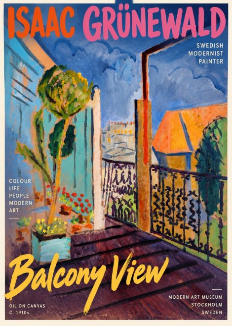 Isaac Grünewald The Balcony No4 - Affiche