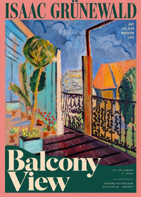 Isaac Grünewald The Balcony No5 - Affiche