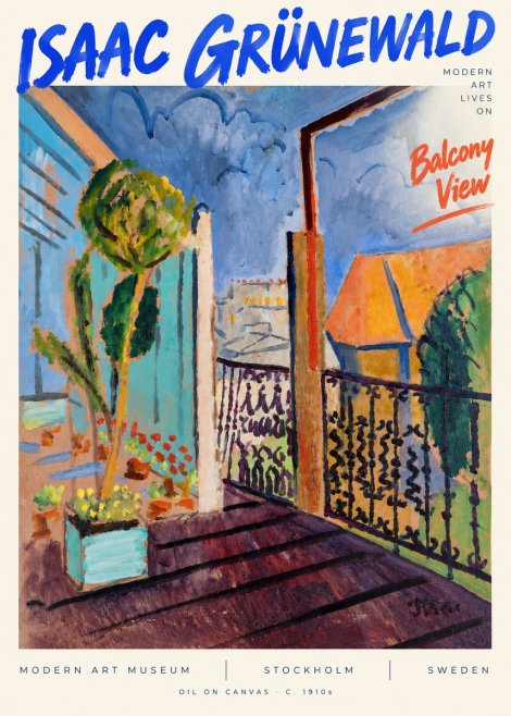 Isaac Grünewald The Balcony No6 - Affiche