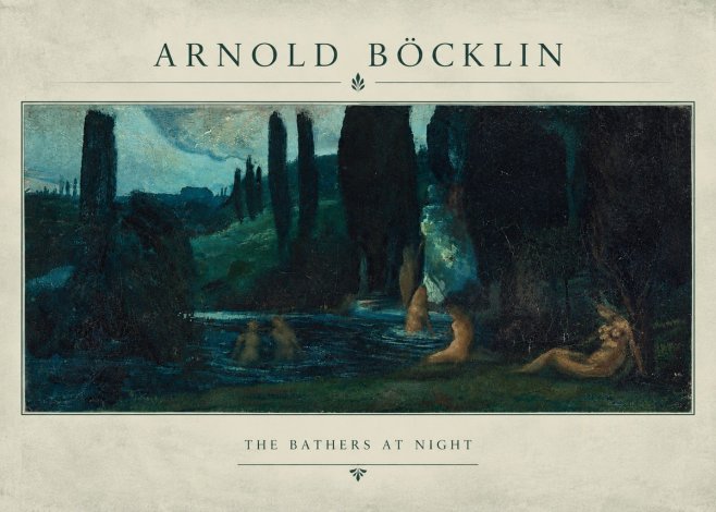 Arnold Böcklin The Bathers at Night No4 - Affiche