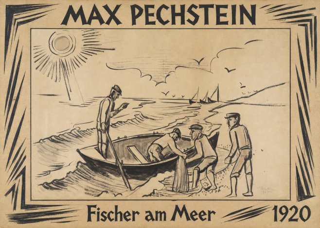 Max Pechstein Fischer Am Meer - 1920 No2 - Affiche
