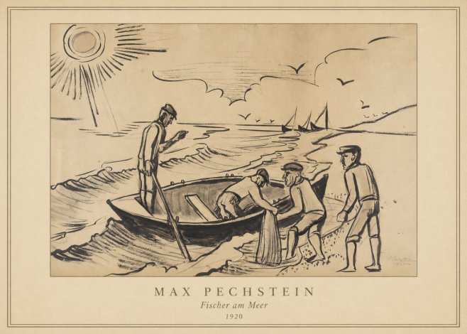 Max Pechstein Fischer Am Meer - 1920 No4 - Affiche