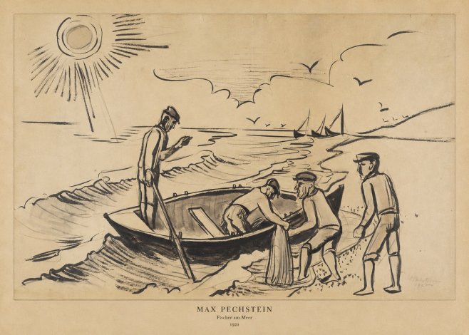 Max Pechstein Fischer Am Meer - 1920 No6 - Affiche