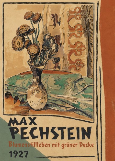Max Pechstein Blumenstillleben Mit Grüner Decke No2 - Affiche
