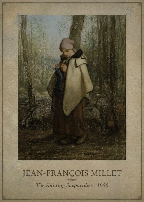 Jean-François Millet The Knitting Shepherdess · 1856 No1 - Affiche