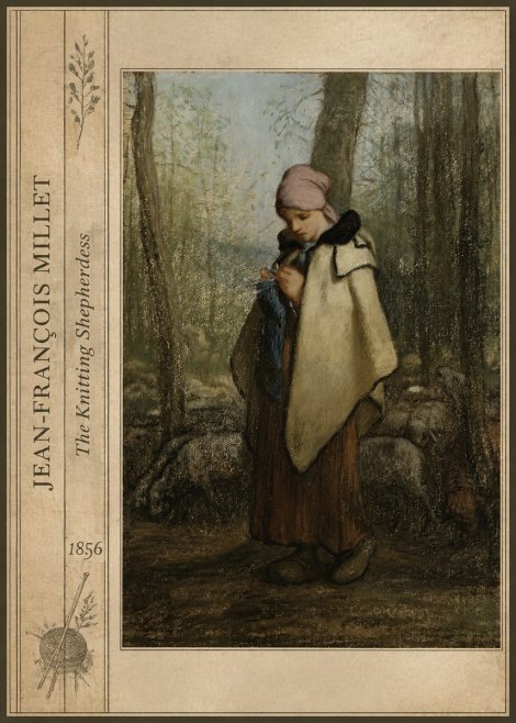 Jean-François Millet The Knitting Shepherdess · 1856 No3 - Affiche