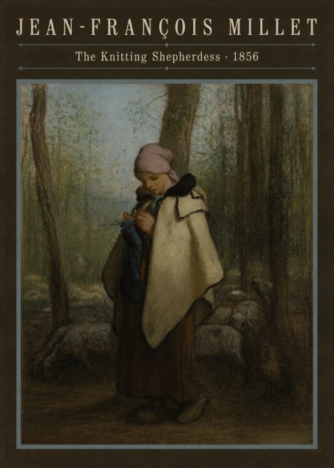 Jean-François Millet The Knitting Shepherdess · 1856 No6 - Affiche