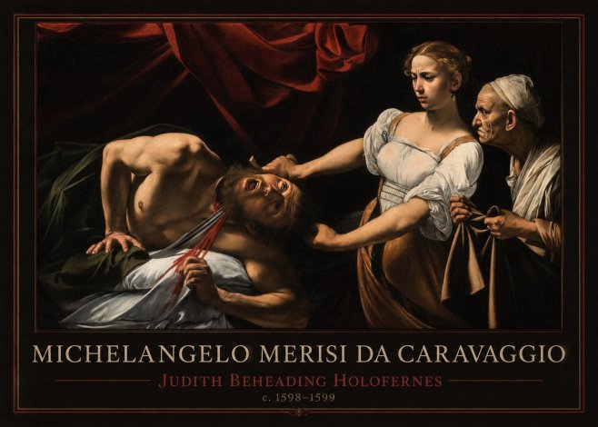 Michelangelo Merisi da Caravaggio Judith Beheading Holofernes II No1 - Affiche