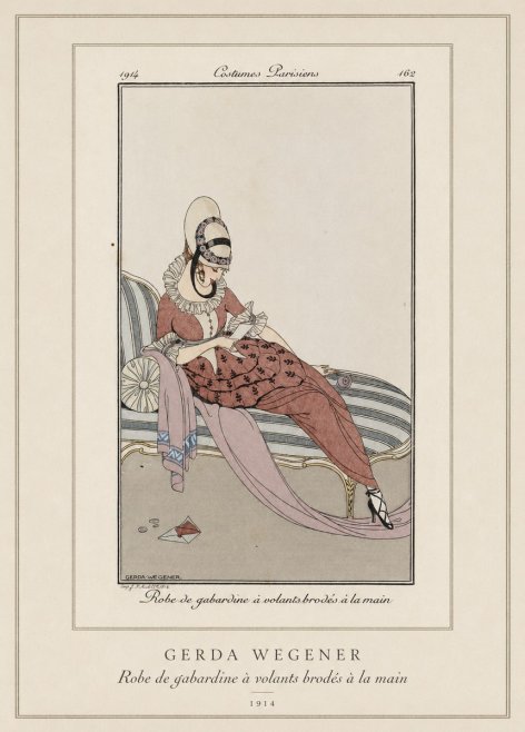 Gerda Wegener Robe De Gabardine À Volants Brodés À La Main II No3 - Affiche