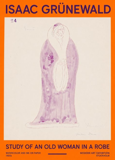 Isaac Grünewald Study of an Old Woman in a Robe No2 - Affiche