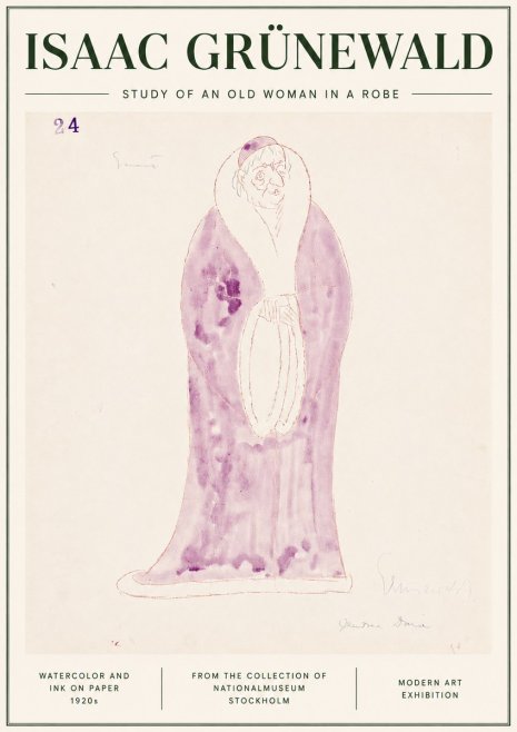 Isaac Grünewald Study of an Old Woman in a Robe No3 - Affiche