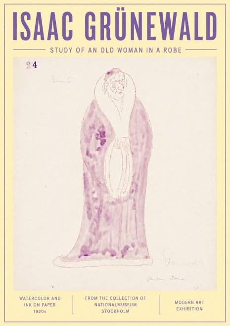 Isaac Grünewald Study of an Old Woman in a Robe No6 - Affiche