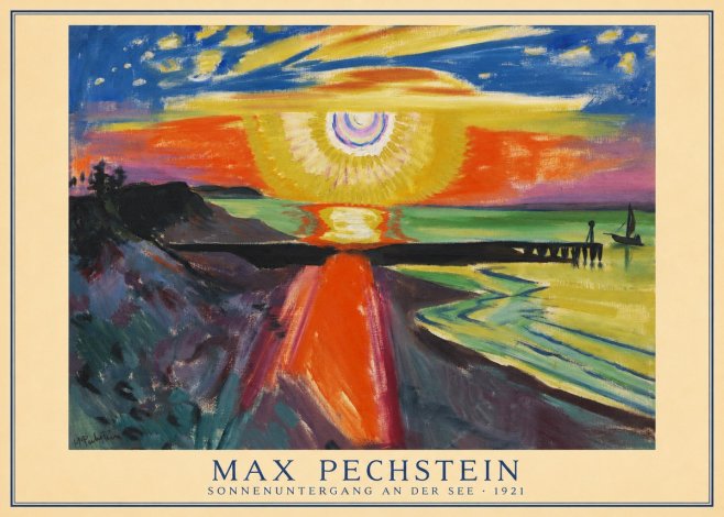 Max Pechstein Sonnenuntergang an Der See No3 - Affiche