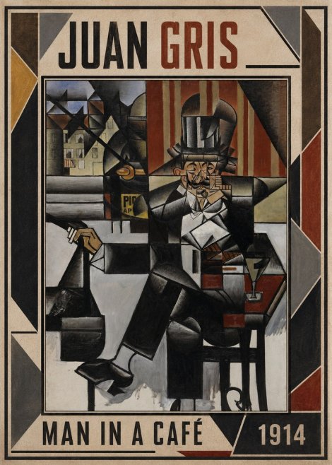 Juan Gris Man in a Café No1 - Affiche