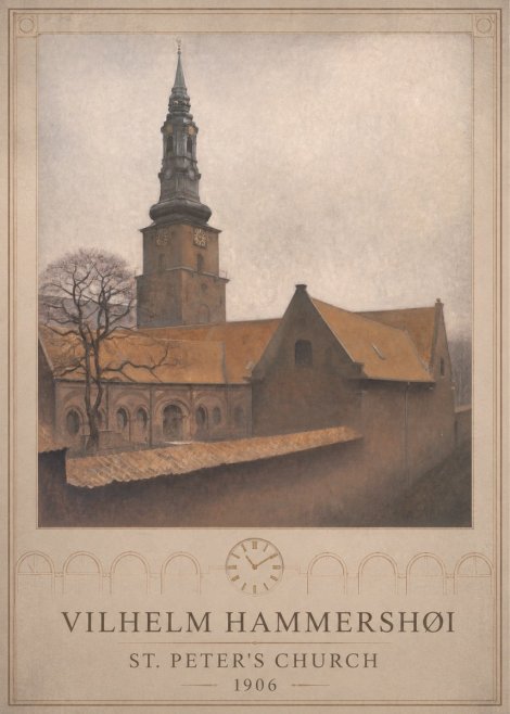 Vilhelm Hammershøi St. Peter's Church No6 - Affiche