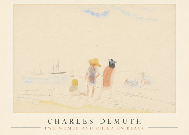 Charles Demuth Two Women and Child on Beach No1 - Affiche